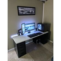 Escritorio Gamer de Melamina Gris 180cm