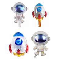 Set x 4 globos metálicos espaciales cohete y astronauta - copy
