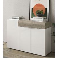Aparador para Salón Priux 3 puertas 1 cajón TU MESITA color Blanco/Ceniza