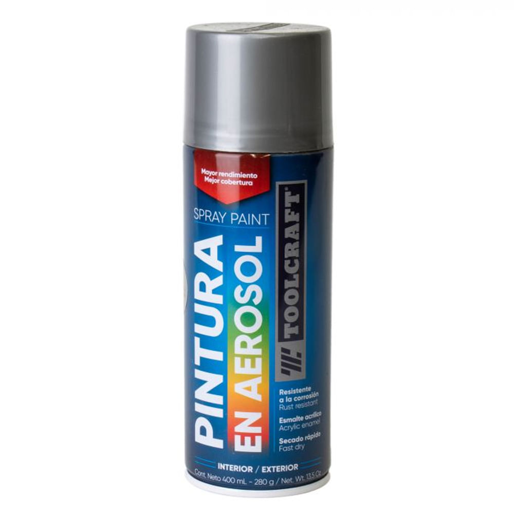 Pintura en Spray Colores Metálicos Plata 400 ml Toolcraft TC1655