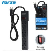 Extensión de 6 Salidas FORZA cable 90m regleta Supresor de Picos 2200W