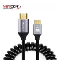 Cable Mini Hdmi a Hdmi 1.5 Metros espiralado NETCOM 2.0 4K 60 Hz eARC
