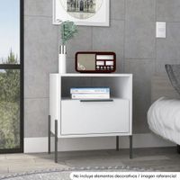 Velador White Collection 1 Cajón Blanco