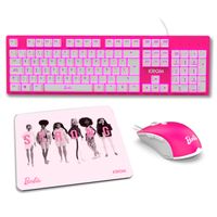 Combo Barbie Krom Kandy 3 En 1 Teclado + Mouse + Pad Mouse