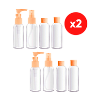 Set de 8 Frascos Pulverizador Contenedor de Aseo para Viaje Naranja