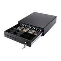 GAVETA CAJON METALICO PARA GUARDAR DINERO 33.5X37X8CM 4 PISABILLETES 5 MONEDEROS