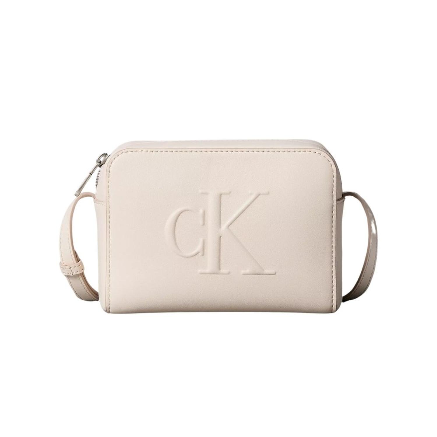 Cartera Crossbody Calvin Klein Camera Sculpted Impression - Bone
