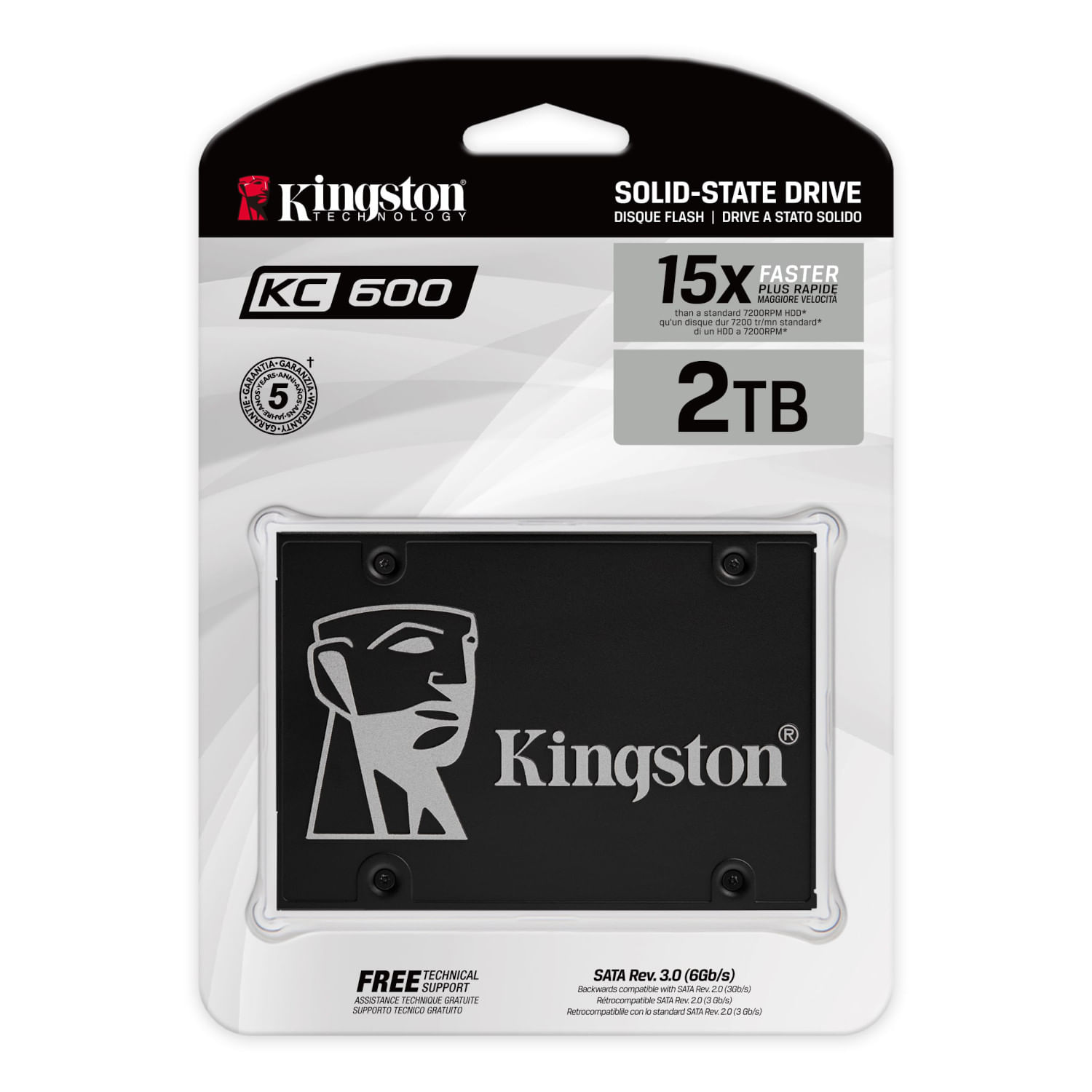 SSD Kingston KC600 2TB 2.5"" 7mm SATA Unidad de Estado Sólido