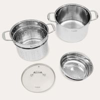 Espaguetera 6L acero inoxidable con tapa y vaporera FZ-0062SP