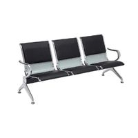 Tandem De Espera Aeropuerto Semi Tapiz Negro 3 Asientos Ofideas