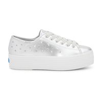 Zapatilla Para Mujer Cuero Triple Up Leather Light Up Plateado Keds