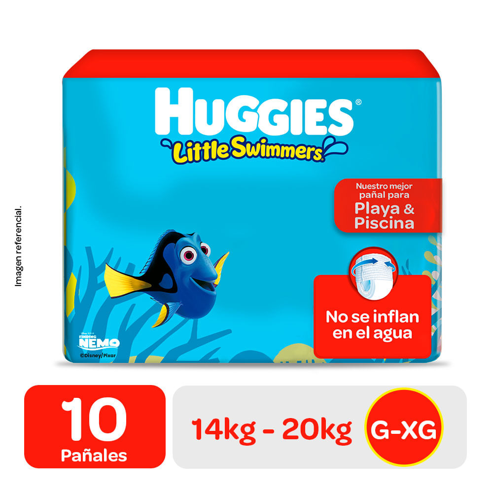 Pañales Huggies Little Swimmers Talla G-XG - Bolsa 10 UN