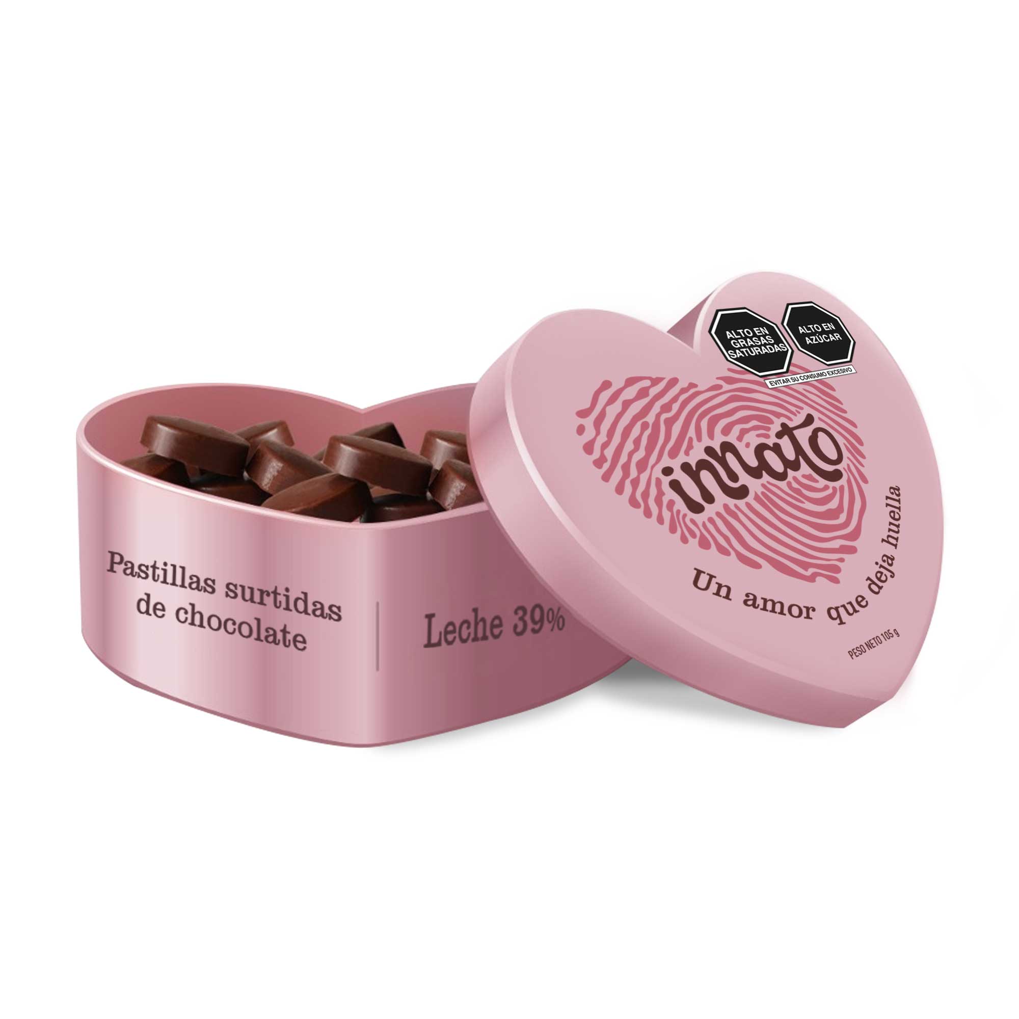 Pastillas Surtidas de Chocolate INNATO Corazón Caja 84g