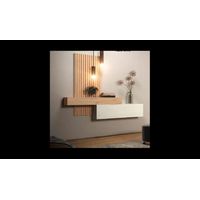 Recibidor Moderno Isaura con Panel  color Blanco/Duna 1 puerta TU MESITA