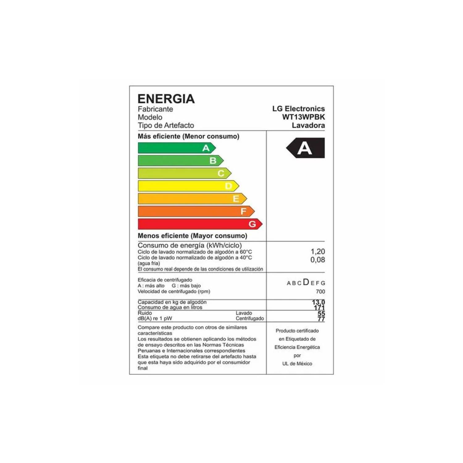 WT13WPBK Lavadora LG Carga Superior 13 Kg - BLANCO