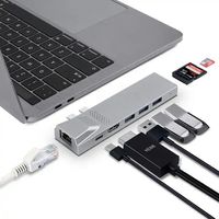 HUB Adaptador Dual Tipo C a 8 Puertos Gigabit 4K HDMI para Macbook