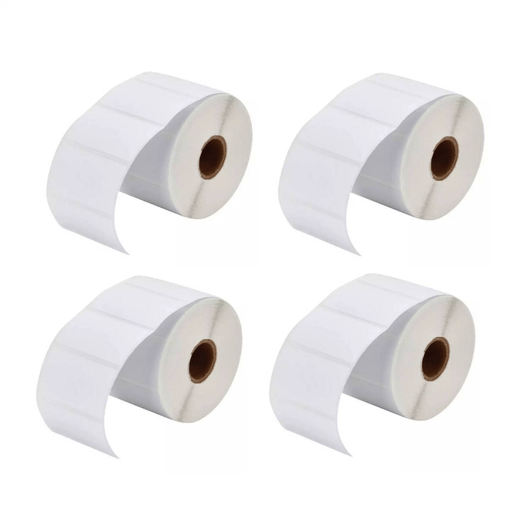 04 rollos de 1000 etiquetas adhesivas térmico 50x25mm 2x1""