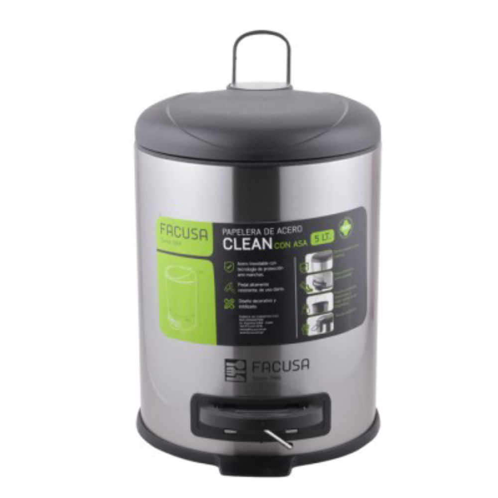 PAPELERA 5LT CLEAN C/ASA - 984150501