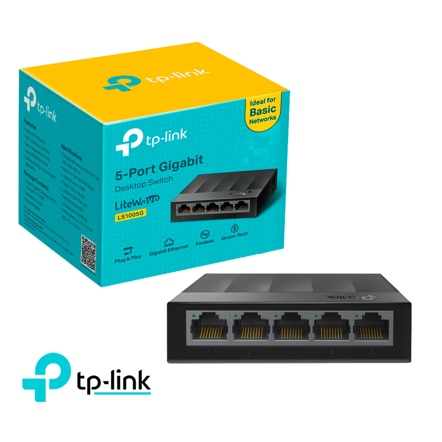 TP-Link LS1005G Switch Con 5 Puertos 10/100/1000 Mbps