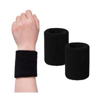 MUÑEQUERA DEPORTIVA DE FELPA NEGRO