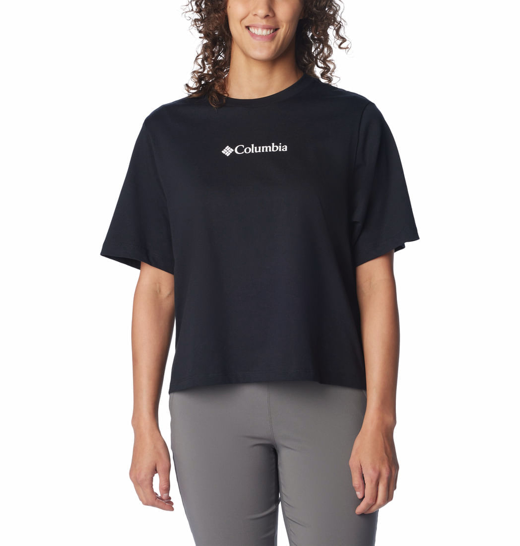 Polo Para Mujer Manga Corta North Cascades Negro Columbia