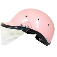 Casco de moto Tipo policia en Rosa con visor claro / Talla XL