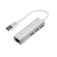 Adaptador de Red Tipo USB a Rj45 con 3 Puertos USB Windows Mac