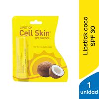 Bloqueador Labial Lipstick Cell Skin FPS 30 Sabor Coco - Blister 1 UN