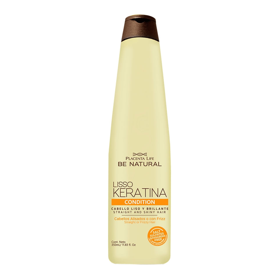Acondicionador Be Natural Lisso Keratina - Frasco 350 ML