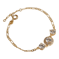 Pulsera Zefora Acero cob enchape de oro y piedras circones   Moda niñas.