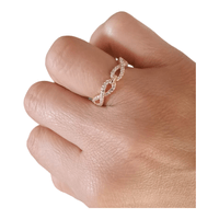 Anillo ZEFORA dorado cristal joyería mujer moda estilo infinito Talla 7