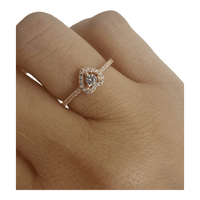 Anillo ZEFORA dorado cristales joyería mujer corazón moda Talla 7