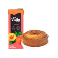 Pack Keke de Vainilla Redondo 1un + Bebida FRUGOS Sabor a Durazno Caja 1.45L
