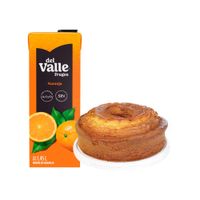 Pack Keke de Vainilla Redondo 1un + Bebida FRUGOS Sabor a Naranja Caja 1.45L