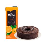 Pack Keke Redondo de Chocolate 1un + Bebida FRUGOS Sabor a Naranja Caja 1.45L