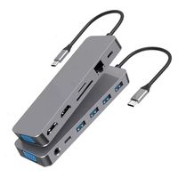 Hub Adaptador de Red 13 en 1 Tipo C Gigabit Multiport Hdmi Vga