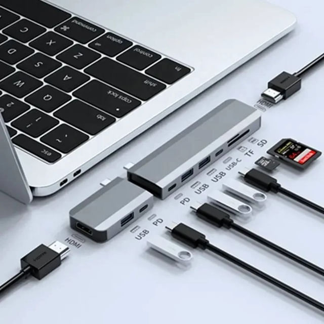 Hub Adaptador Tipo C 10 en 1 Magnetico Multiport - Aluminio