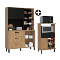COMBO Naranja: Mueble Alacena de Cocina Mariana 120cm MDP + Mueble Multiuso de Cocina Mariana MDP 1 Cajón
