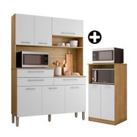 COMBO Naranja: Mueble Alacena de Cocina Orion 138.5cm MDP Blanco+ Mueble multiuso base micro Orion