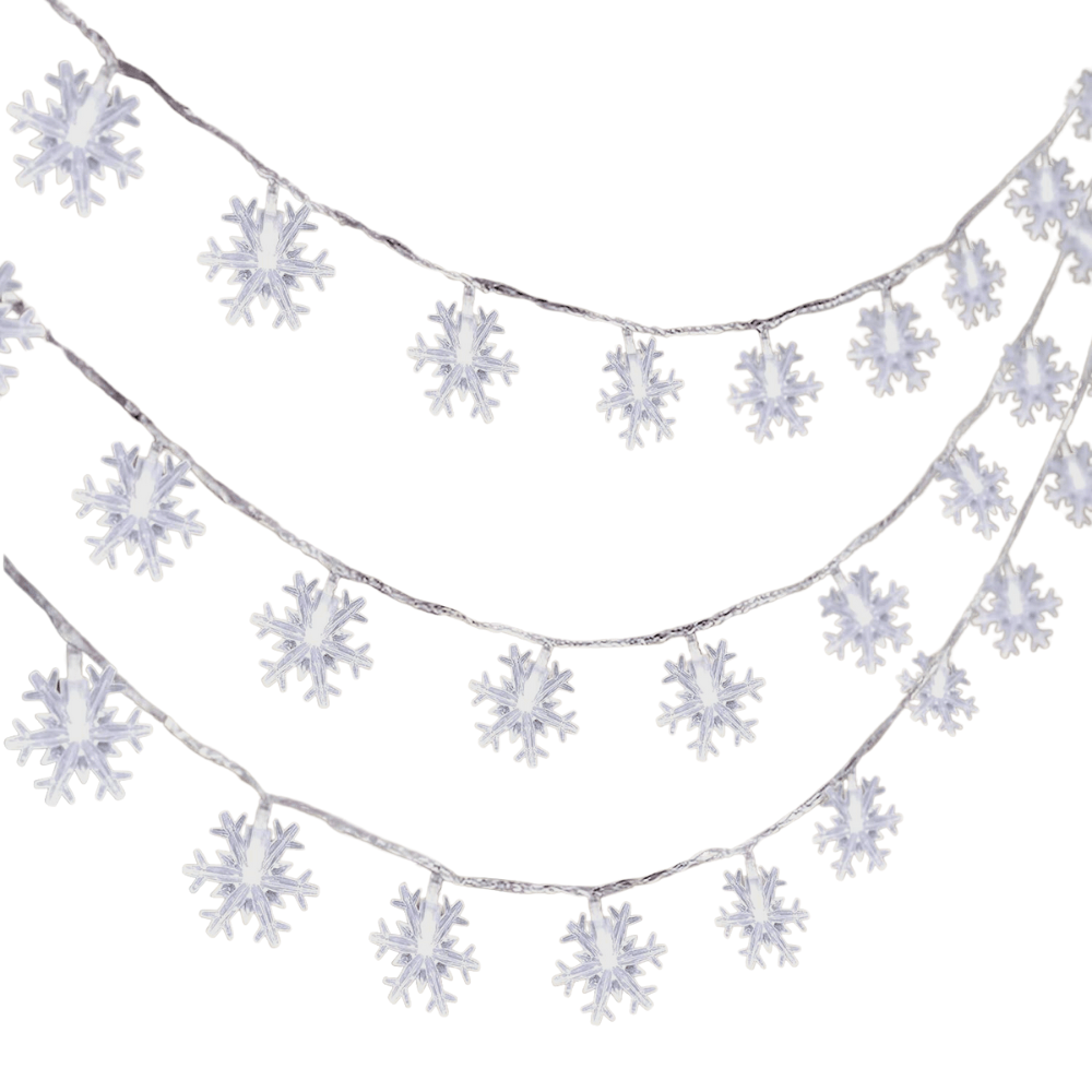 Cadena de Luces LED Copo de Nieve Blanco para Decoración