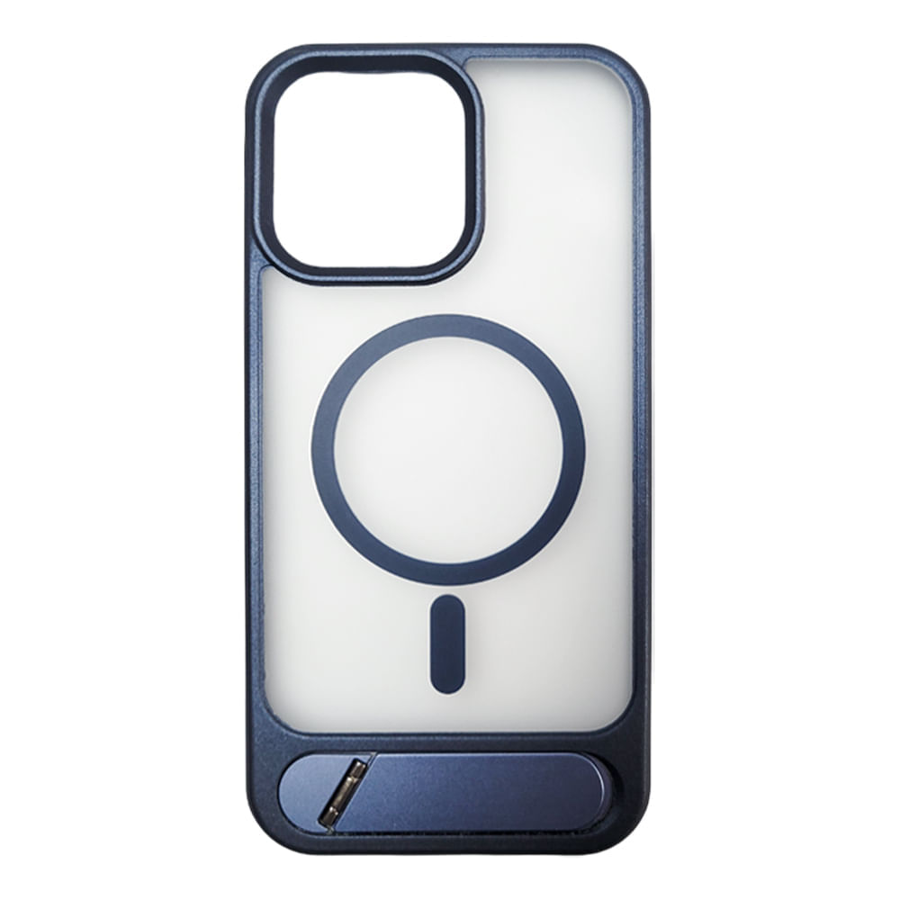 Case para iPhone 15 Pro Max, con Magsafe para carga inalámbrica con soporte inferior, azul