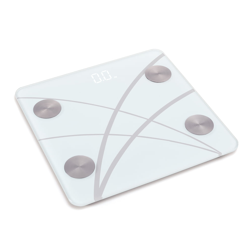 Balanza smart Senssun 4 electrodos, 15 funcionalidades, blanco