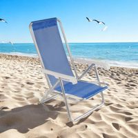 Silla de Playa Reclinable Mor 4 Pos Aluminio Sannet Azul