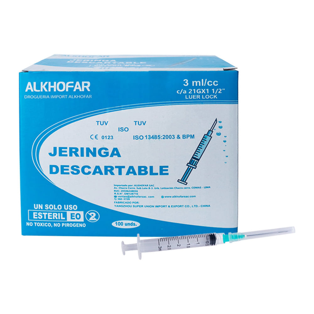 Jeringa Descartable 3ml C/A 21G x1 - UND