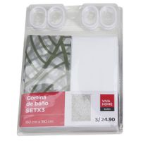 Set de Cortinas VIVA HOME Cort Liner Ganchos 3un