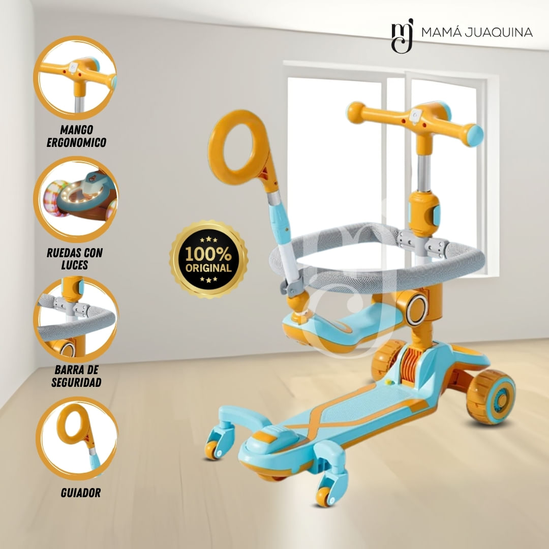Scooter Guiador Didáctico «GLOWER» Con Luces Amarillo
