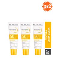 3x2 BIODERMA  PHOTODERM AQUAFLUIDE INVISIBLE SPF50+ 40ml NEW