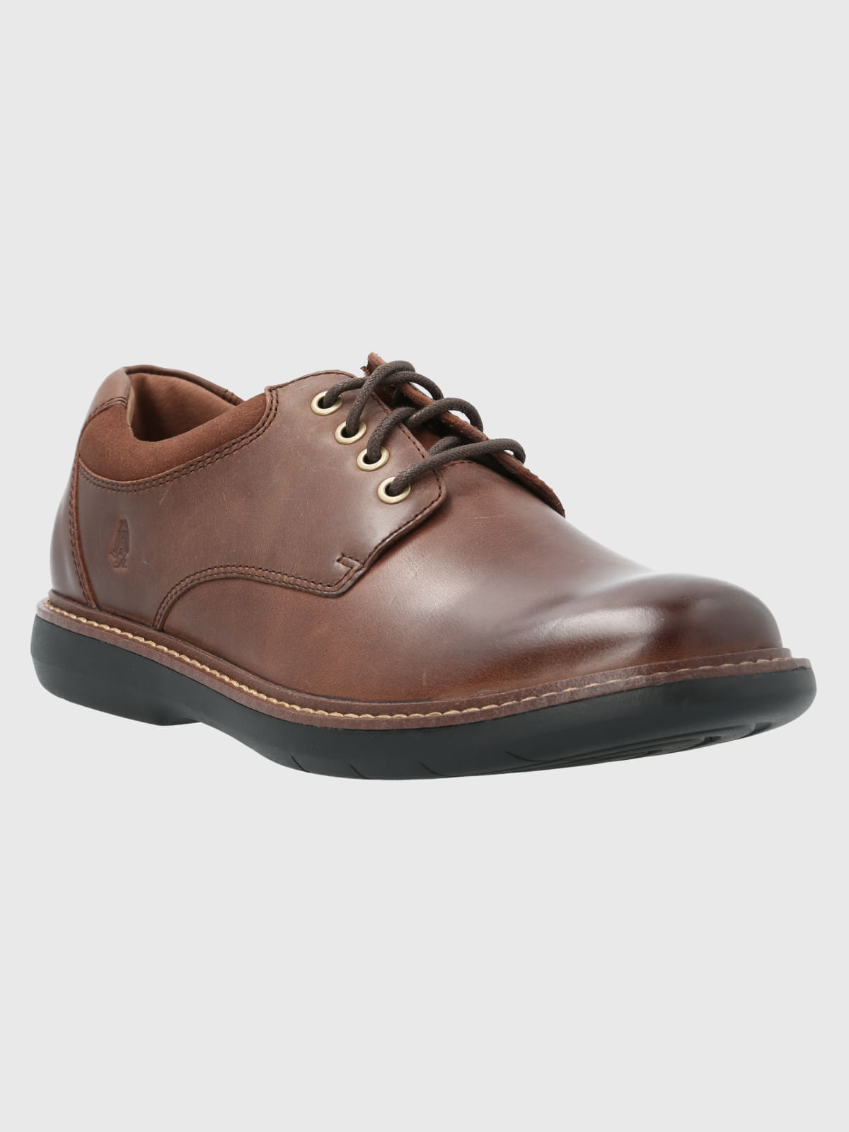 Zapato Para Hombre Cuero Ohio Marrón Oscuro Hush Puppies