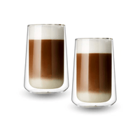 Set de 2 Vasos Alto Doble Pared de Vidrio 350 ml