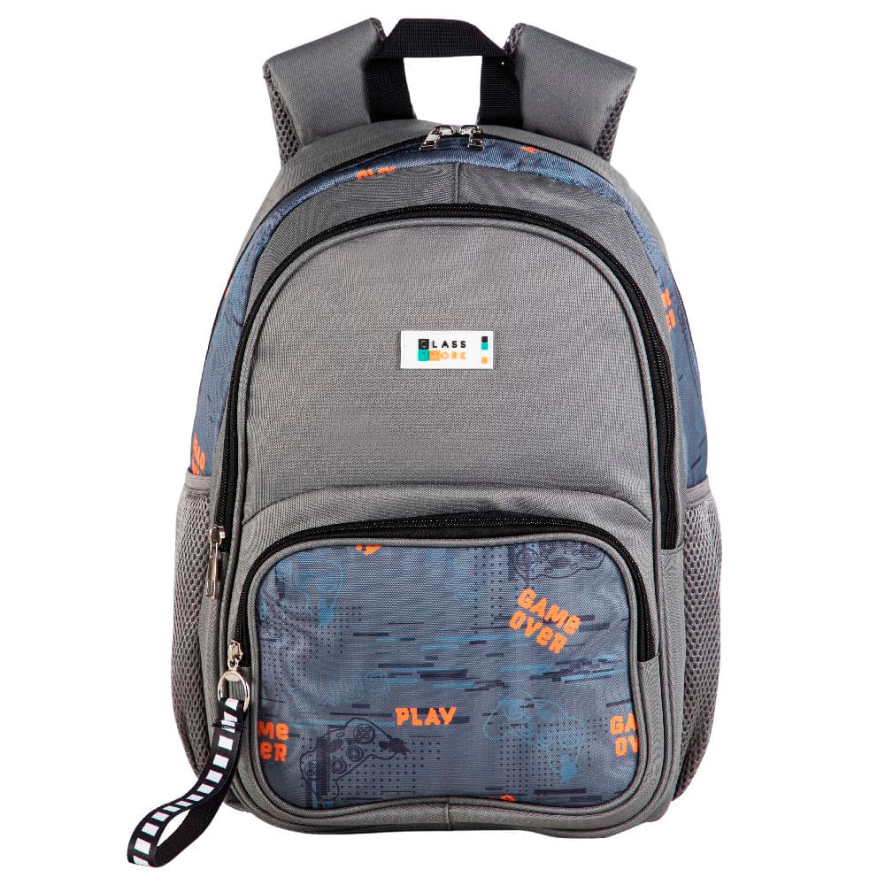 Mochila Gamer Plomo Naranja CLASS&WORK